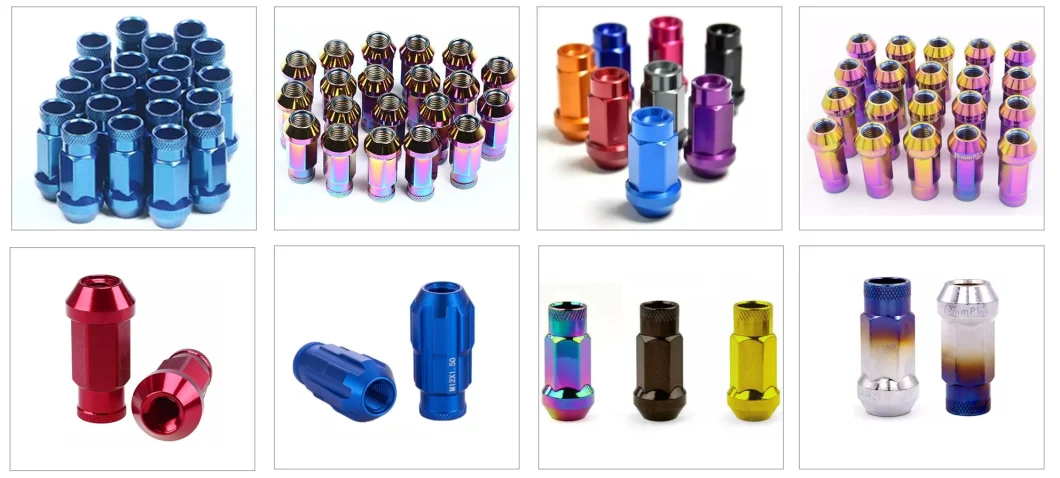 Wholesale Titanium Aluminum Wheel Lug Nuts Wheel Hub Hexagon Nut Car Nut Lock Nut Modified Bolt and Nut Racing Lug Nut Tyre Nut for Automobile Tire Accessories