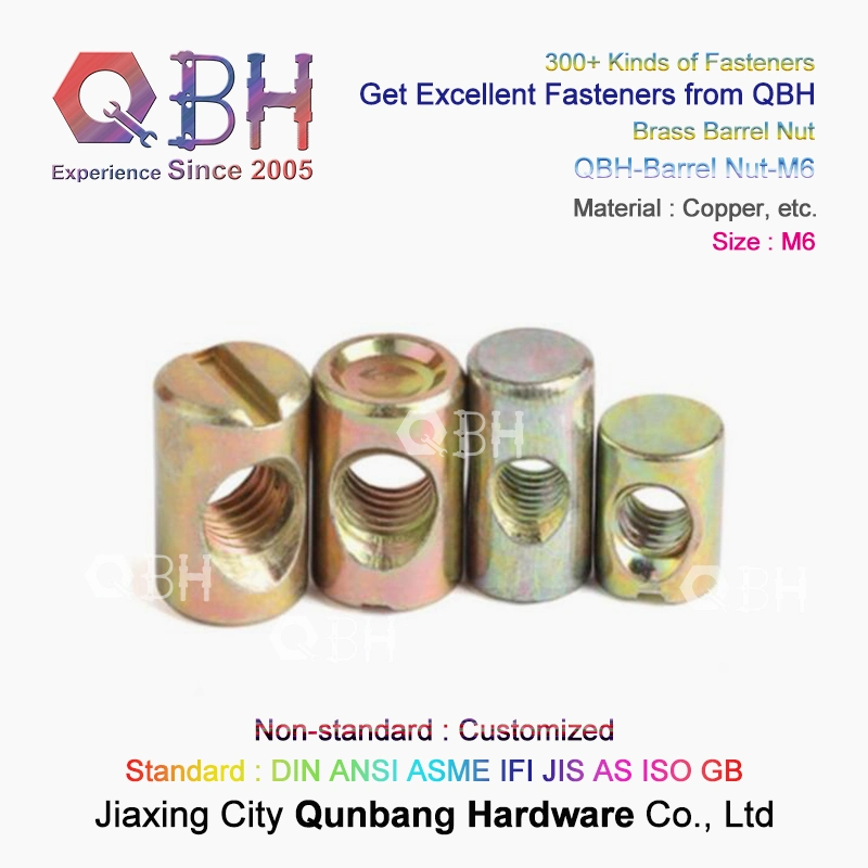 Qbh Standard Customized Inner Female Thread Hole Long Short Barrel Sleeve Nut Furniture Fastener