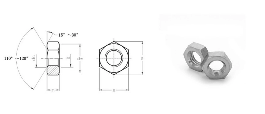 GB/T 6172.1 Gr5 Titanium Hexagon Thin Nuts