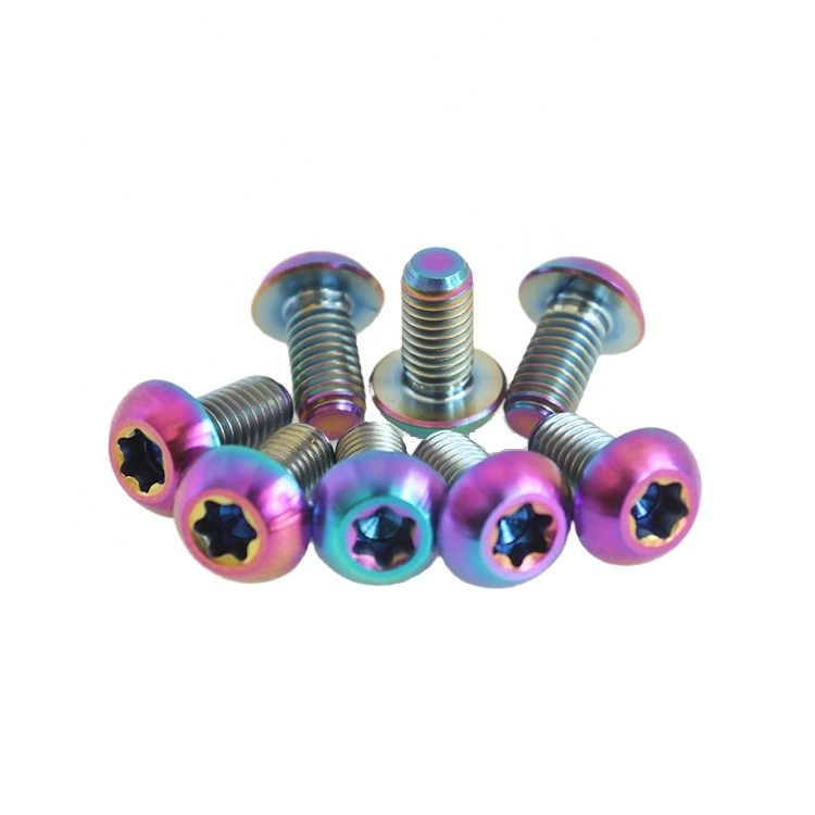 High Quality Fastener Rotor Baut M3 M6 T25 M5X10 Titanium Aluminum Color Pan Flat Head Bolt Screw